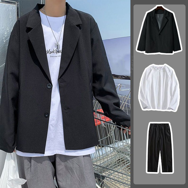 ブラック/スーツ+ホワイト/Tシャツ+ブラック/パンツ